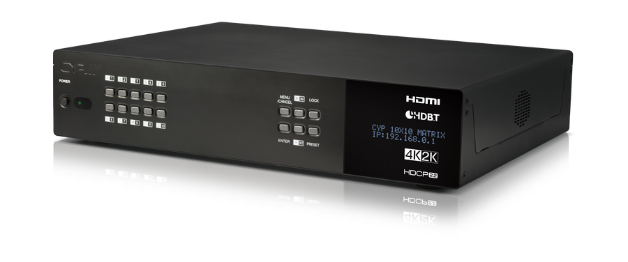 HDMI - HDBaseT Lite matris 10x8+2 med separat audio matris V2