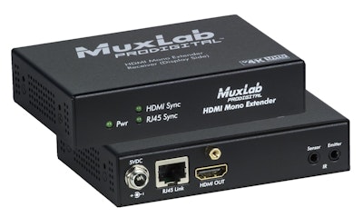 Muxlab HDMI Mono Extender Mottagare med HDBT, UHD-4K och IR, 70m