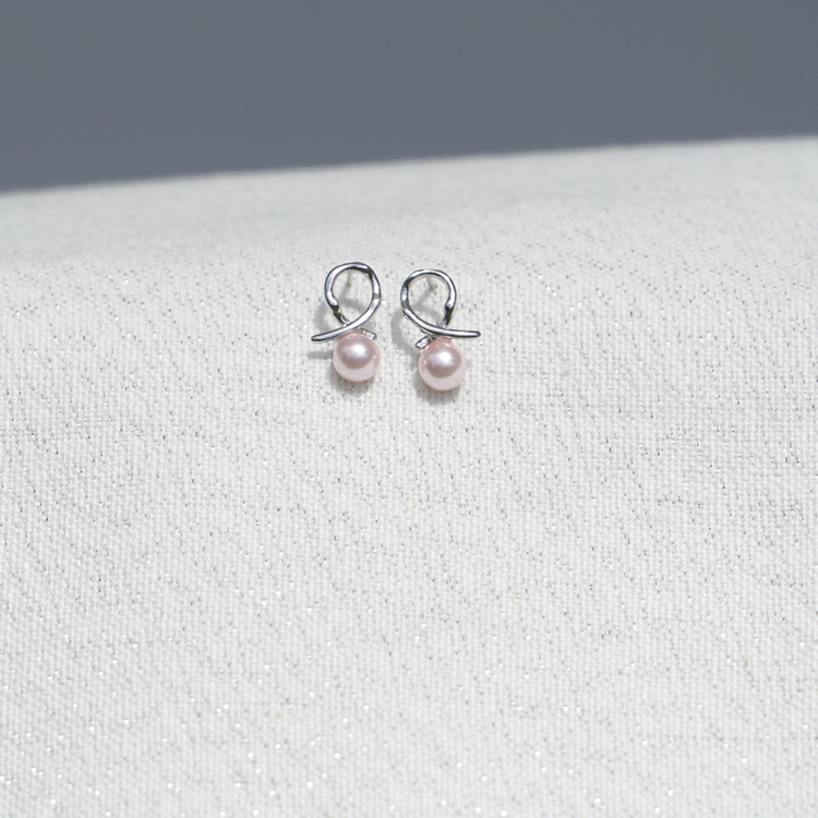 LIV PÄRLA ÖRHÄNGEN 925 STERLING SILVER FÖR BRÖSTCANCER FORSKNINGEN