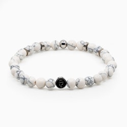 Gemstone bracelet 6mm White Marble