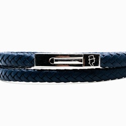 Leather bracelet Double Navy
