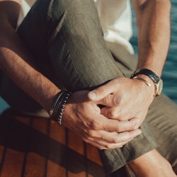 Leather bracelet Double Black