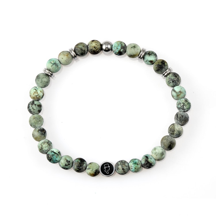 Gemstone bracelet 6mm Green Grass