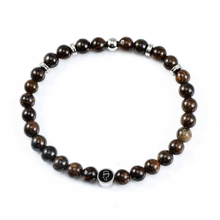 Gemstone bracelet 6mm Dark Wood