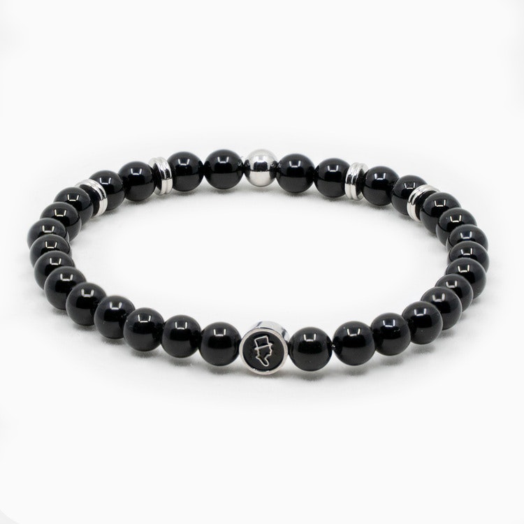 Gemstone bracelet 6mm Black Mamba