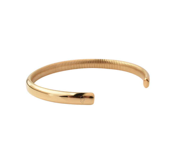 Steel Gold Ribbed Cuff 6,5mm