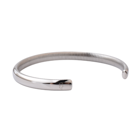 Steel Silver Ribbed Cuff 6,5mm