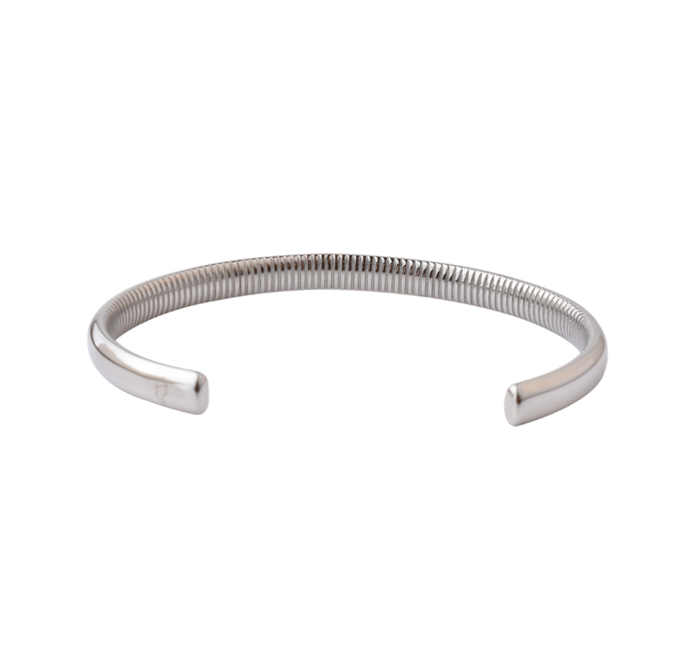 Steel bracelet 6.5mm Silver Ribbed