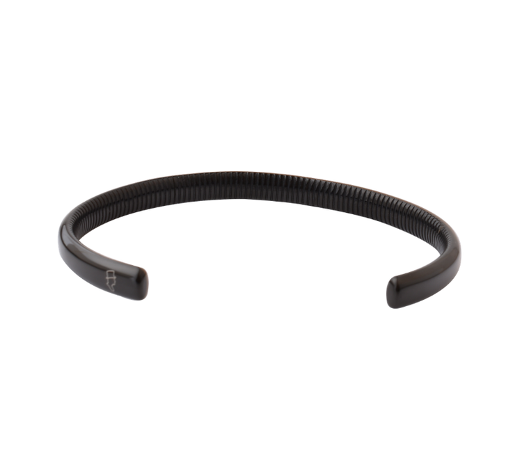 Steel bracelet 6.5mm Black Ribbed