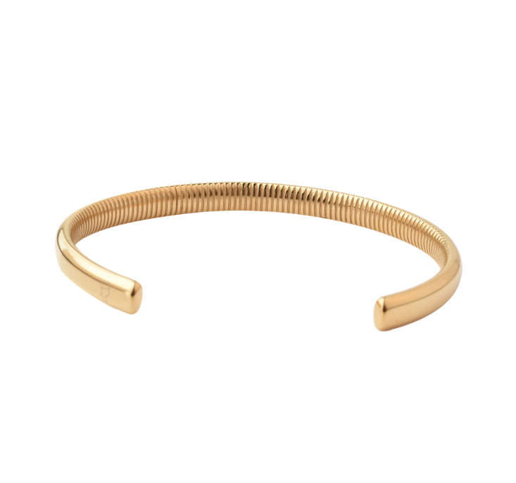 Steel bracelet 6.5mm Gold Ribbed
