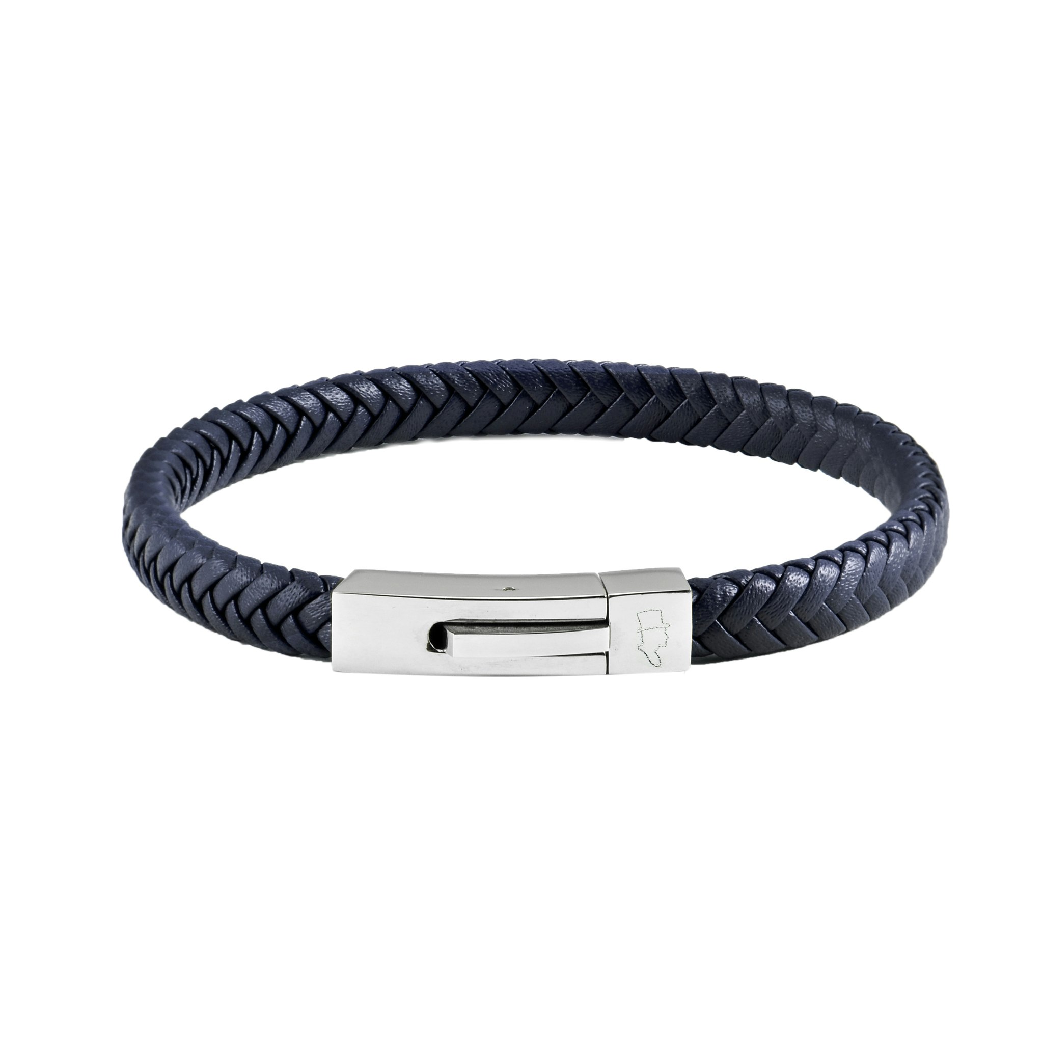 Leather bracelet Single Navy
