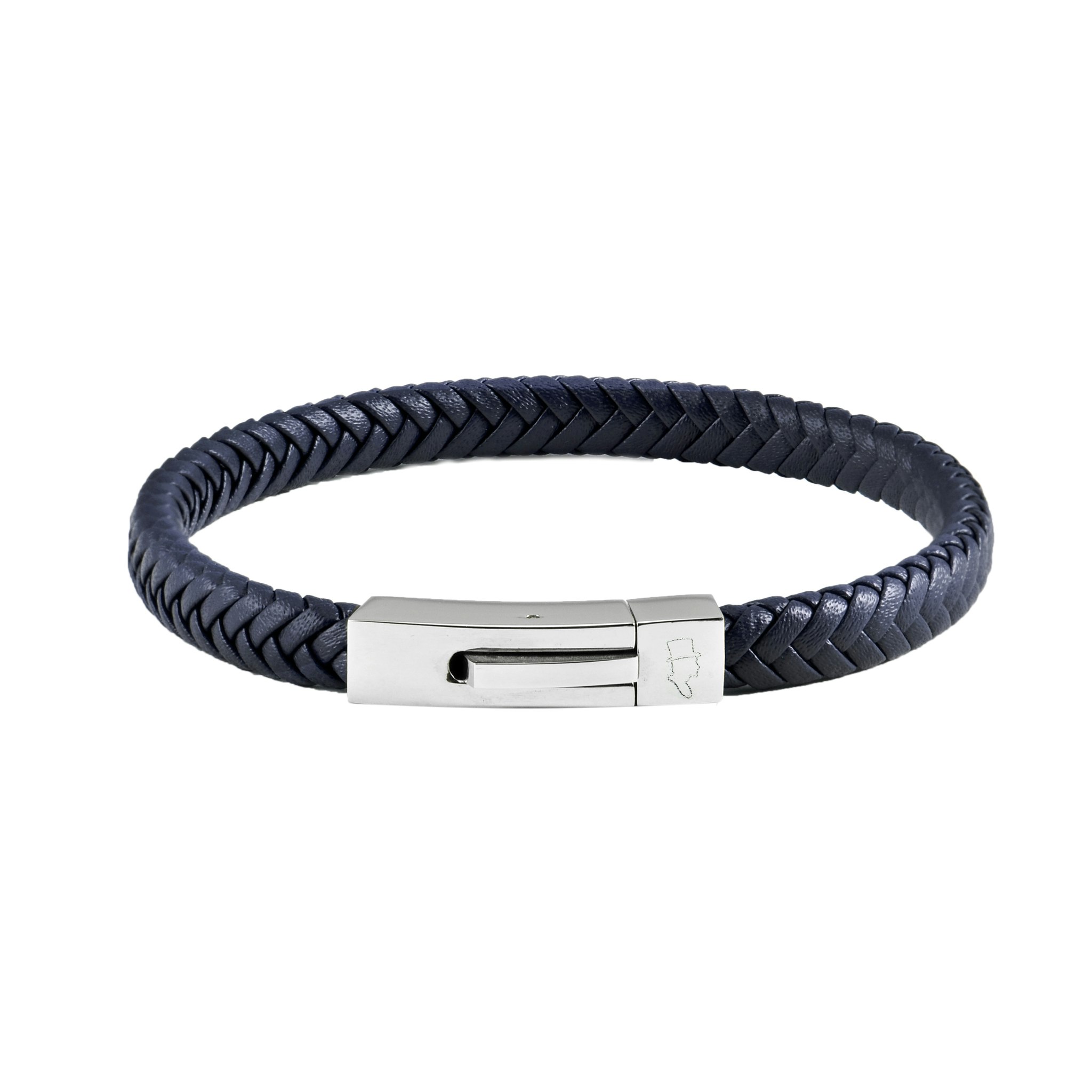 Läderarmband Singel Navy