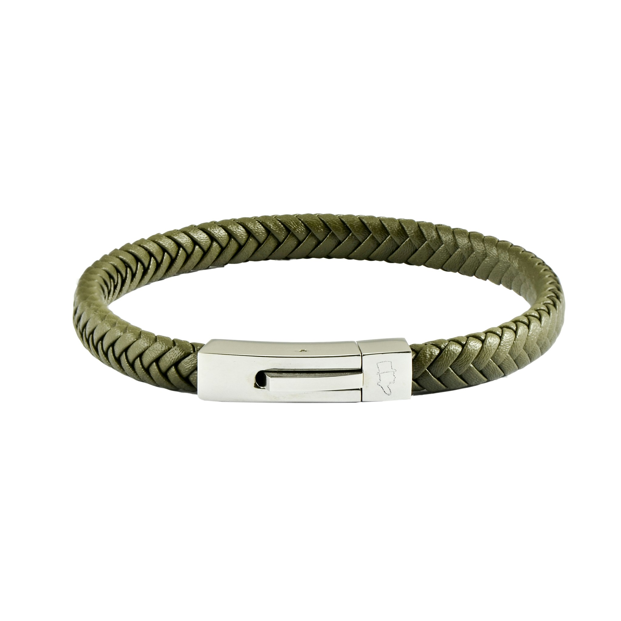 Läderarmband Singel Grön