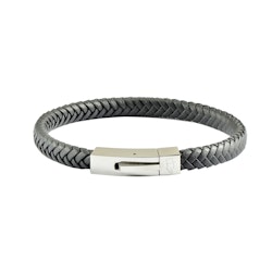 Leather bracelet Single Dark Grey