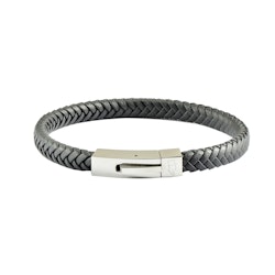 Läderarmband Singel Mörk Grå