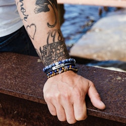 Leather bracelet Single Navy