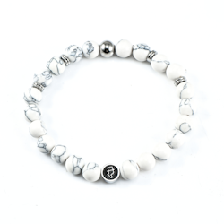Gemstone bracelet 8mm White Marble