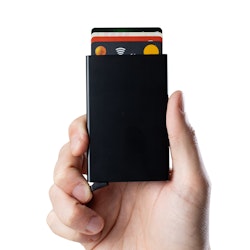 Single Aluminum Card Holder Black