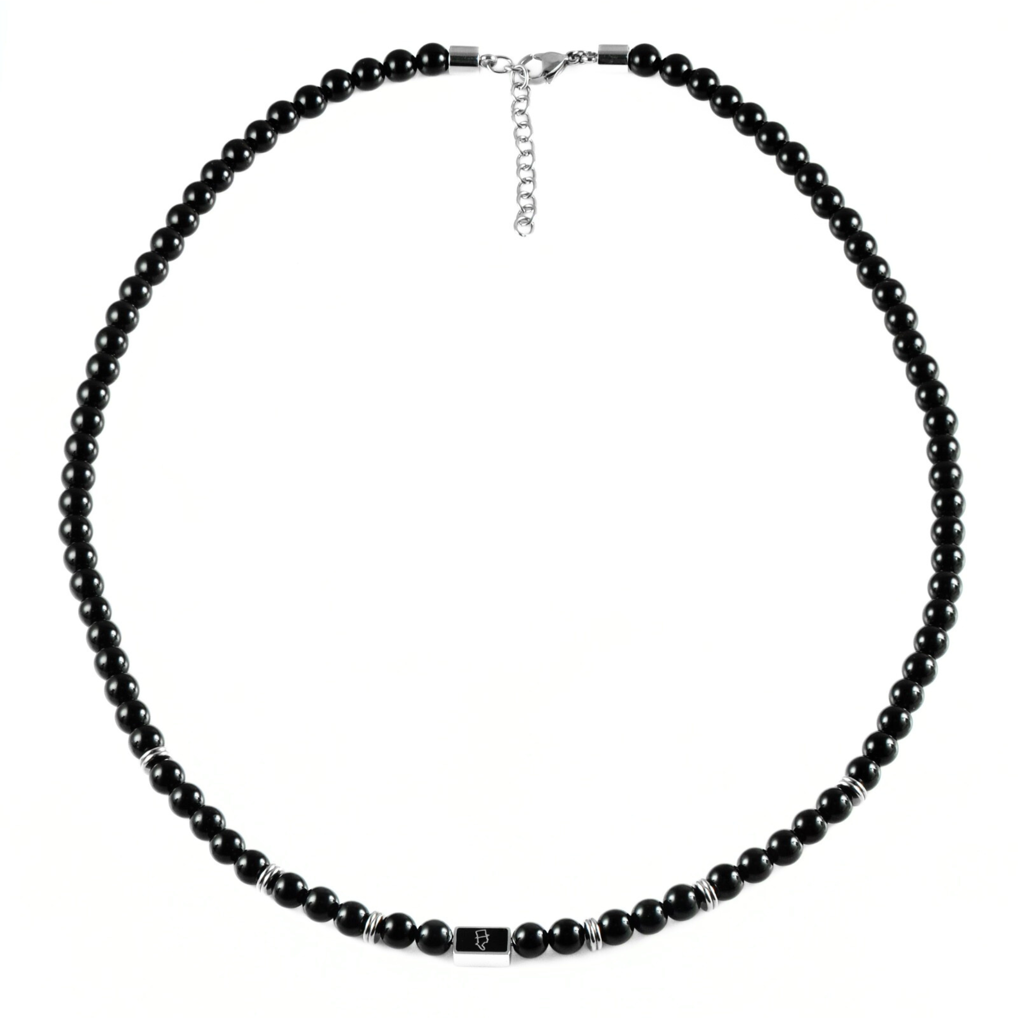 Gemstone necklace 6mm Black