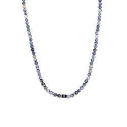 Gemstone necklace 6mm Blue