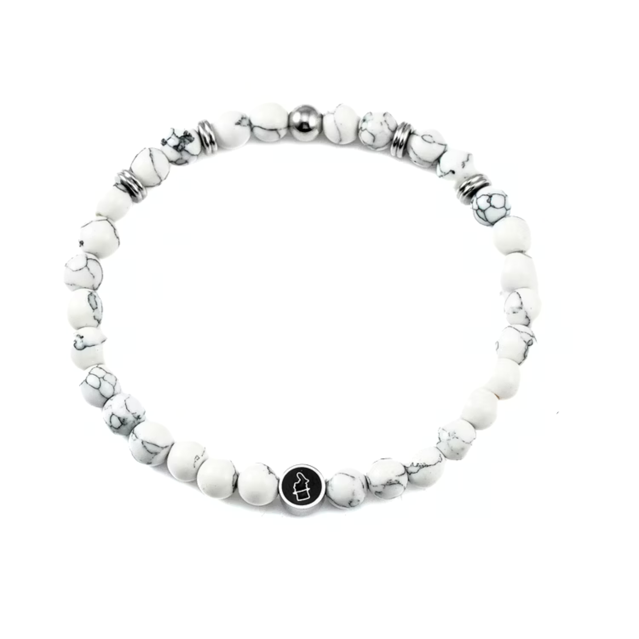 Ädelstensarmband 6mm White Marble