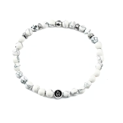 Gemstone bracelet 6mm White Marble