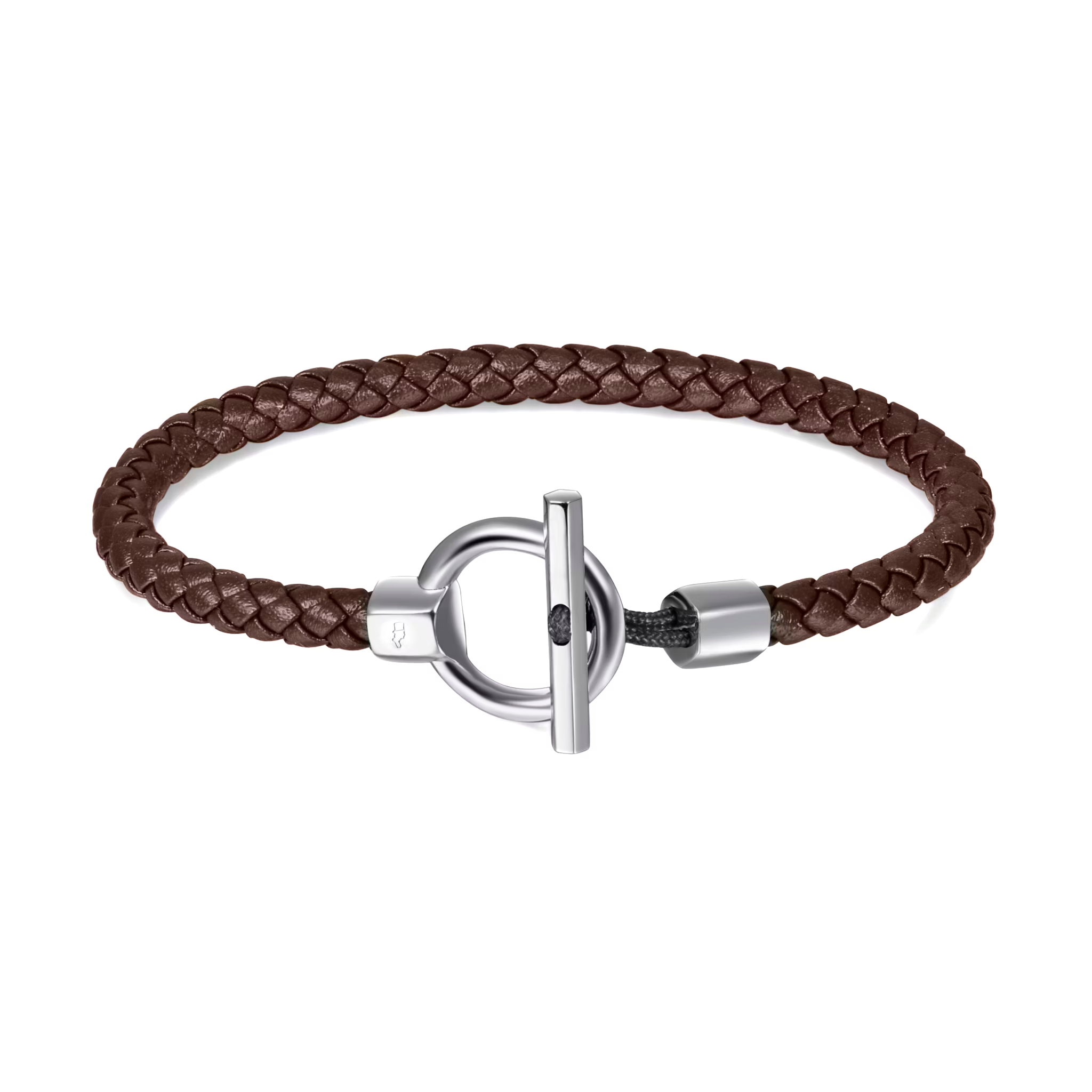 Läderarmband TIMELESS Cirkelspänne Brunt