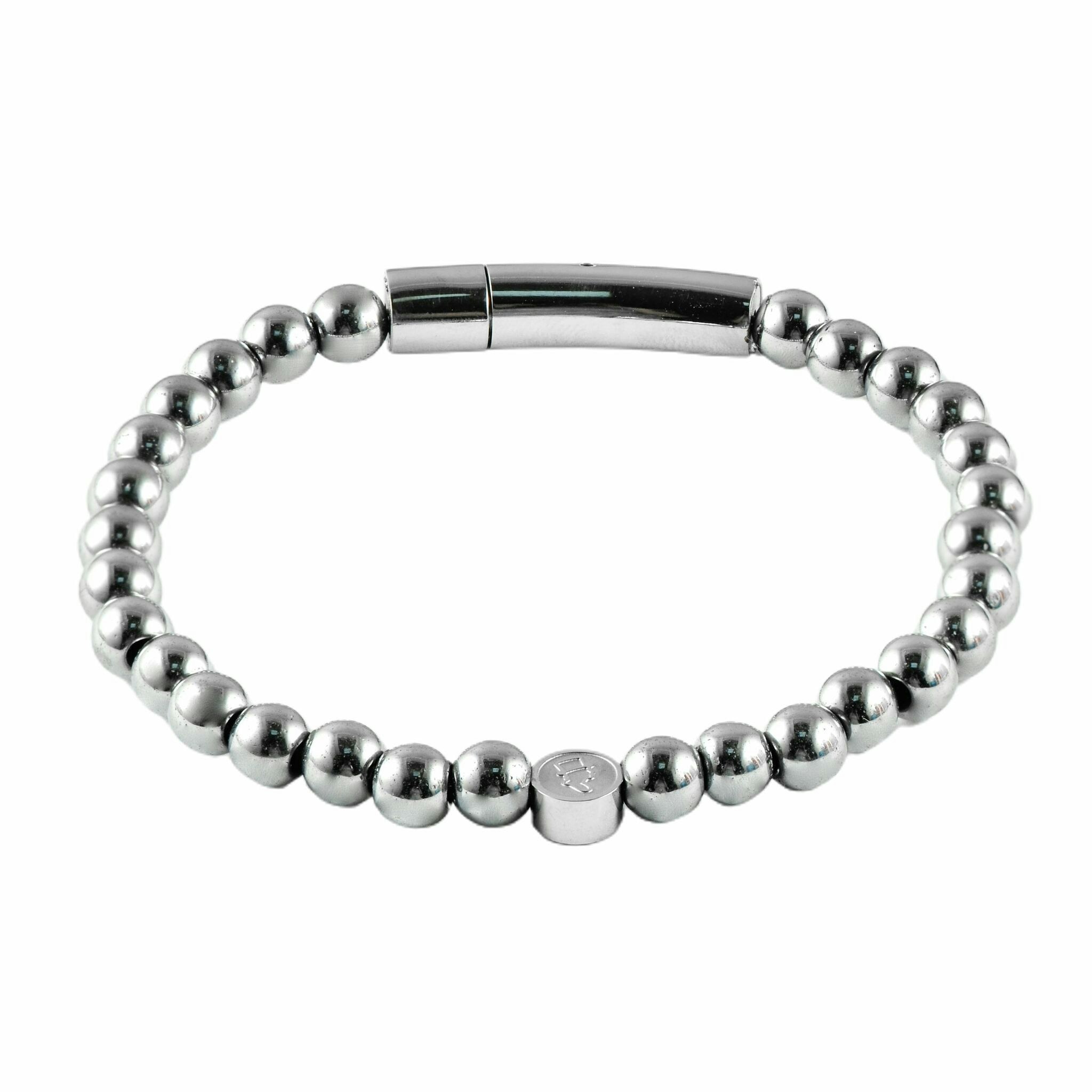Ädelstensarmband med Spänne 6mm Silver
