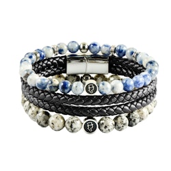 Mix & Match - Heaven 6mm - Dubbel Läder - Stone 8mm