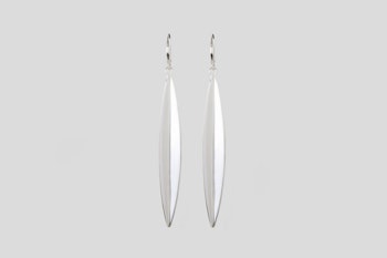 Eucalyptus leaf earrings silver