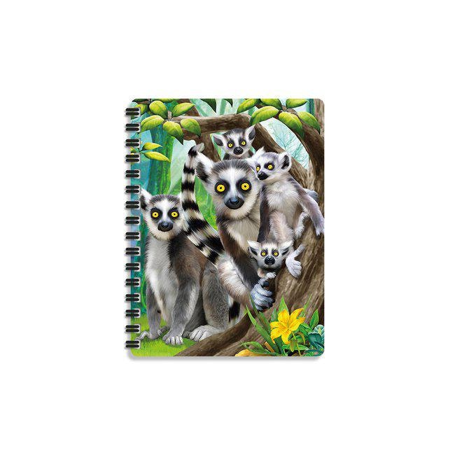 Anteckningsbok A6 Lemurer i 3D