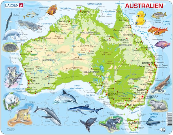 Karta Australien 65 bitar