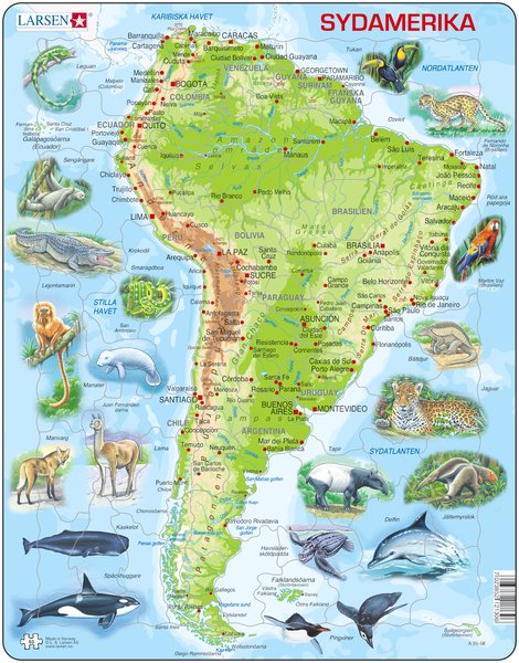 Karta Sydamerika 65 bitar