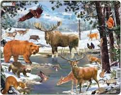Nordiska djur i vinterlandskap, 54 bitar