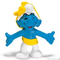 Jubileum Smurf i gula rosettband