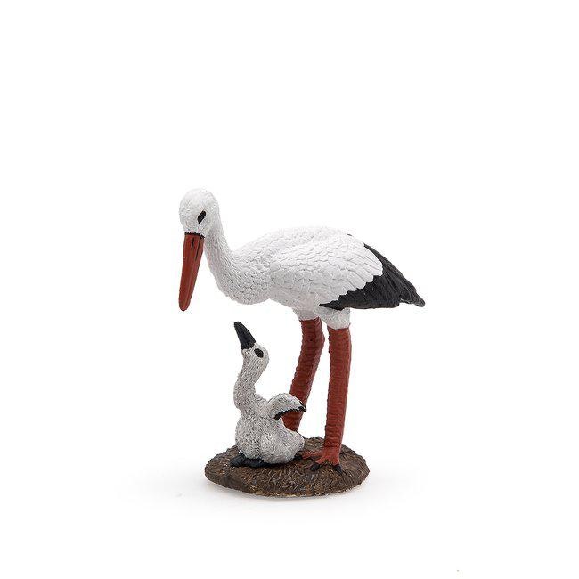 Vit stork med unge 7 cm (Papo)