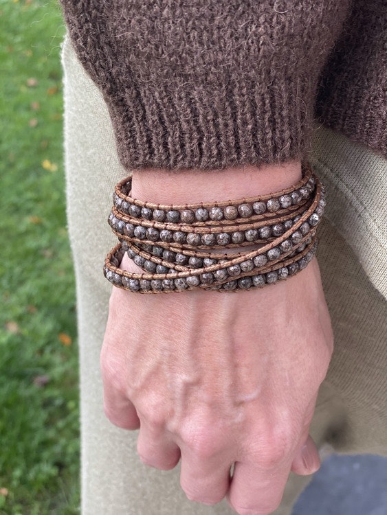 Boho armband med stenpärlor