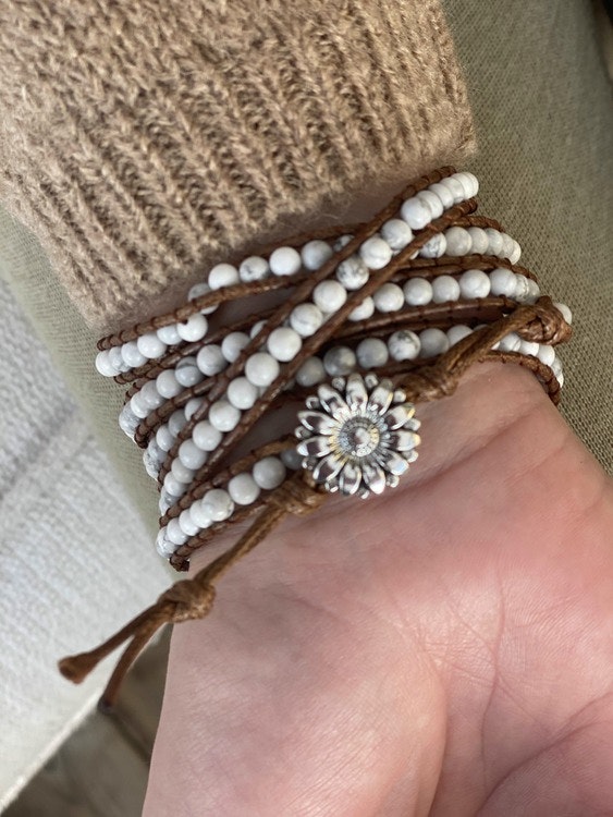 Boho armband med stenpärlor