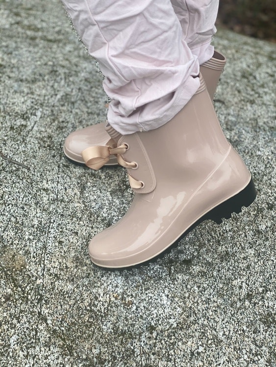 Rubber boots peach