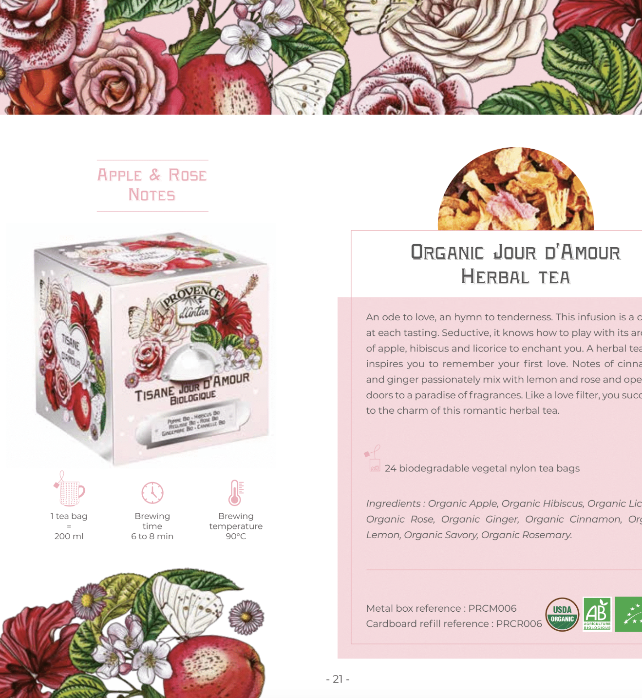 Organic Day Of Love Herbal Tea From Provence d'Antan