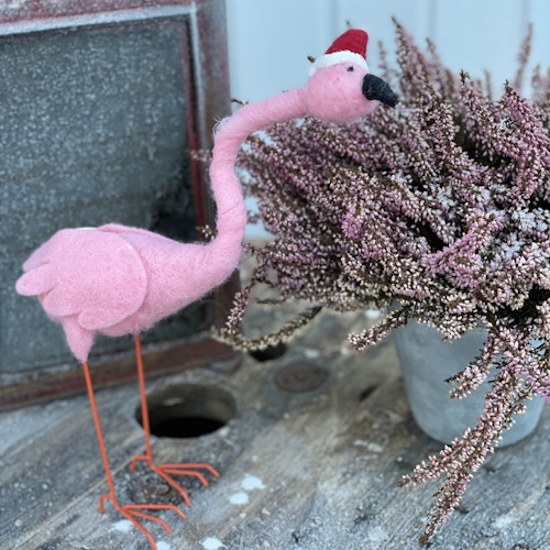 Juldekoration Flamingo med luva