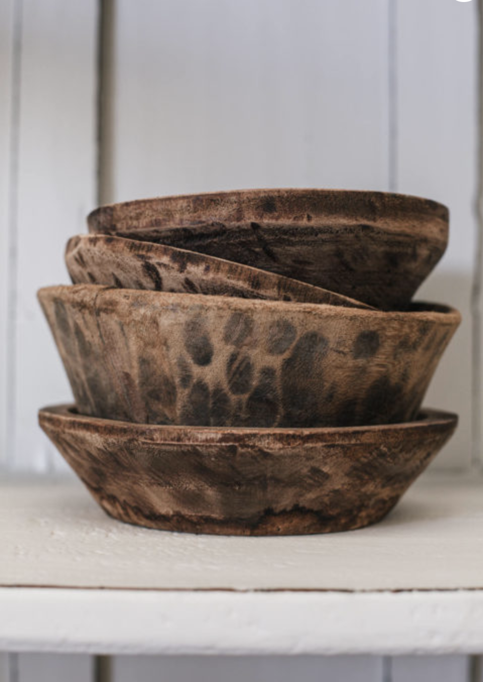 Wooden vintage bowl 20-23 cm