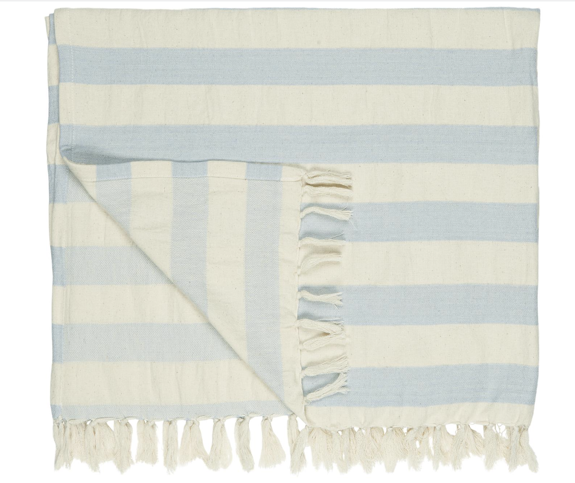 Hammam towel w/fringes light pink or light blue stripes