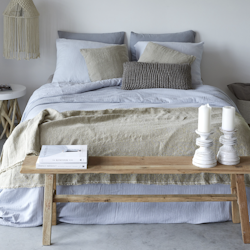 Fay natural linen plaid / bedspread