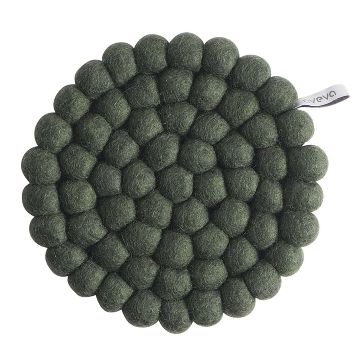 Round pot mat in 100% wool