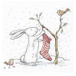 Charming Snow Rabbits Lunch