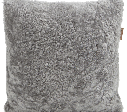 Lina fårskinnskudde, ullbaksida 40x40cm Granit