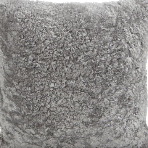 Lina sheepskin cushion, wool backing 40x40cm Granite