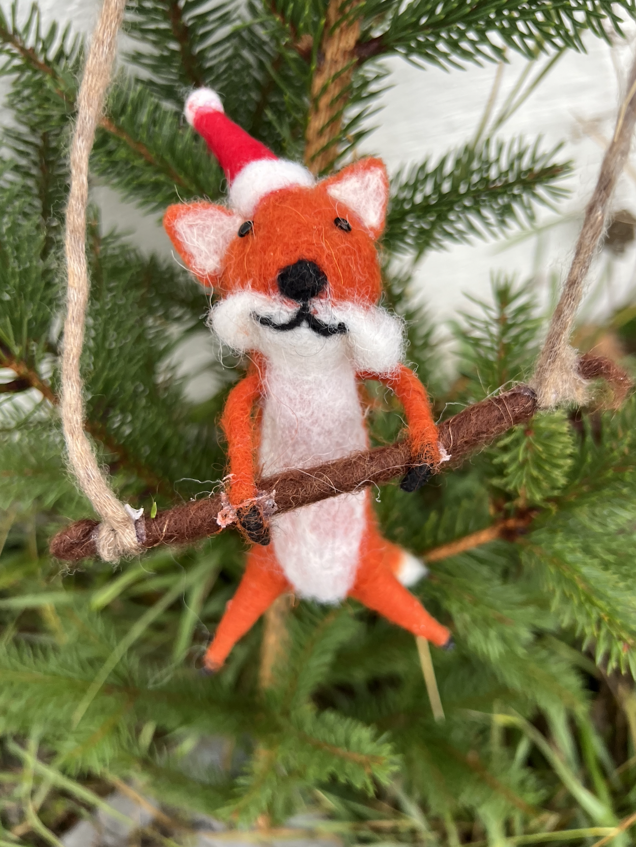 Hanging Christmas fox