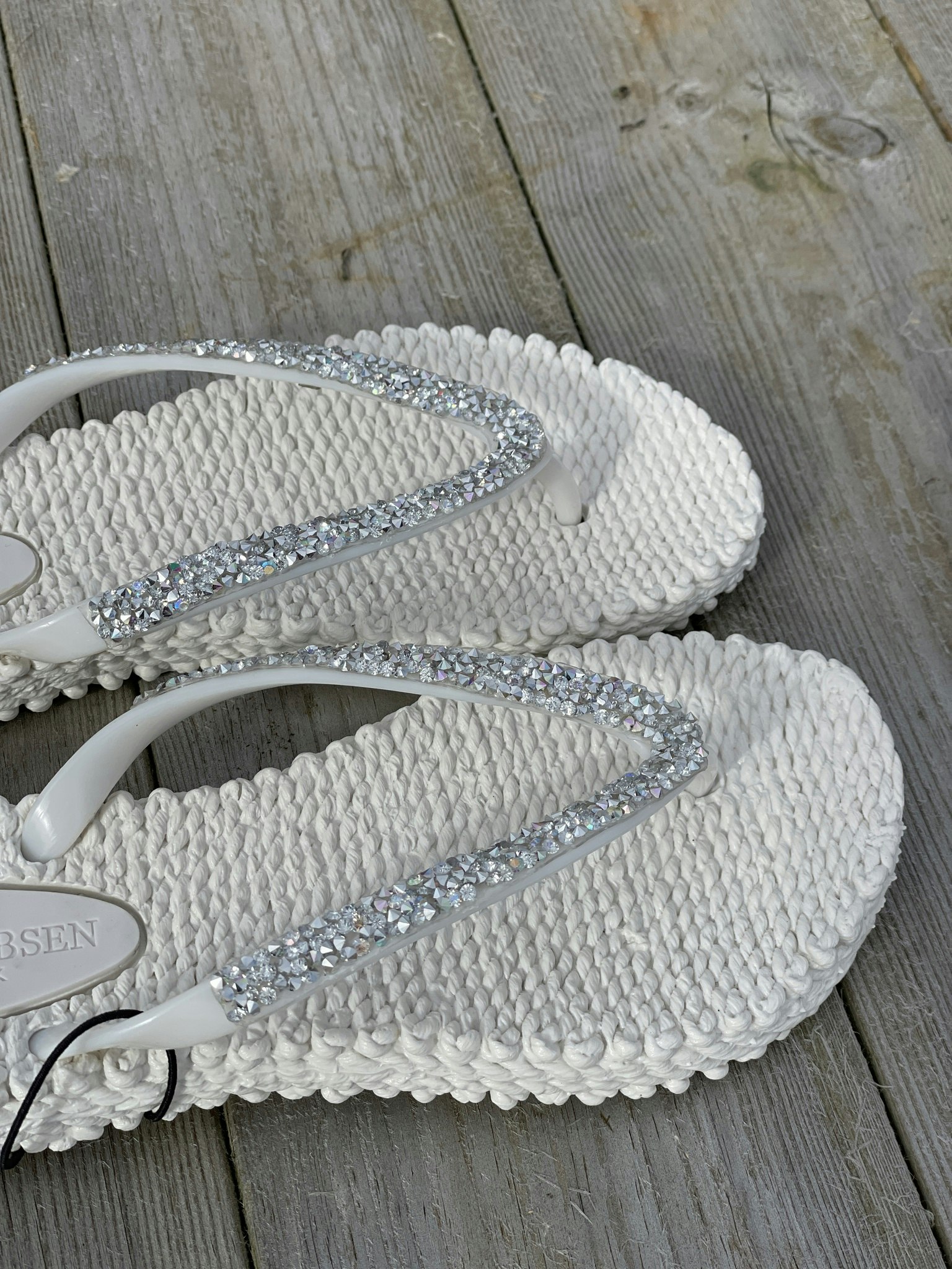 Flip flops with glitter white Ilse Jackobsens